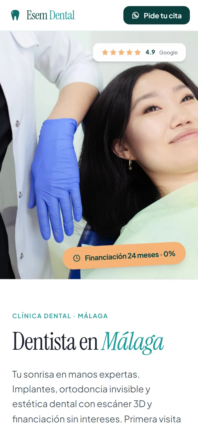 Captura del ejemplo Esem Dental